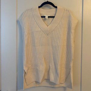 H&M Ribbed Cream Sweater Vest